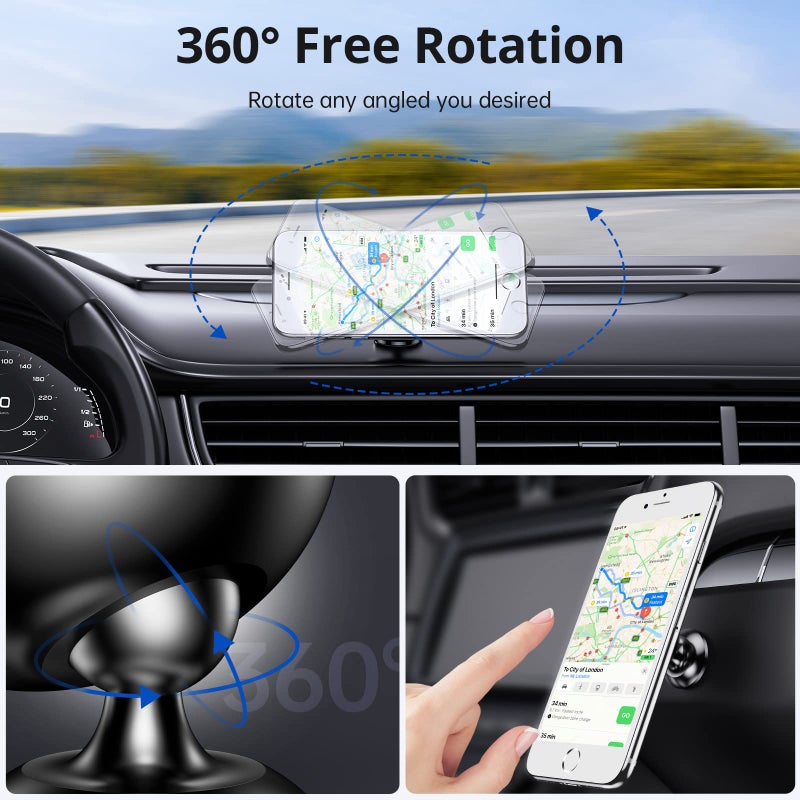 SYNCWIRE Magnetic Car Phone Holder for Dashboard, Cell Phone Car Kits, 360Â° Adjustable Magnet Cell Phone Mount Compatible with iPhone, Samsung, LG, GPS, Mini Tablet and More - Image 3